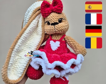 Toffee the Bunny Crochet Pattern | Amigurumi Bunny Plush Tutorial | Bunny Doll DIY Crochet Pattern