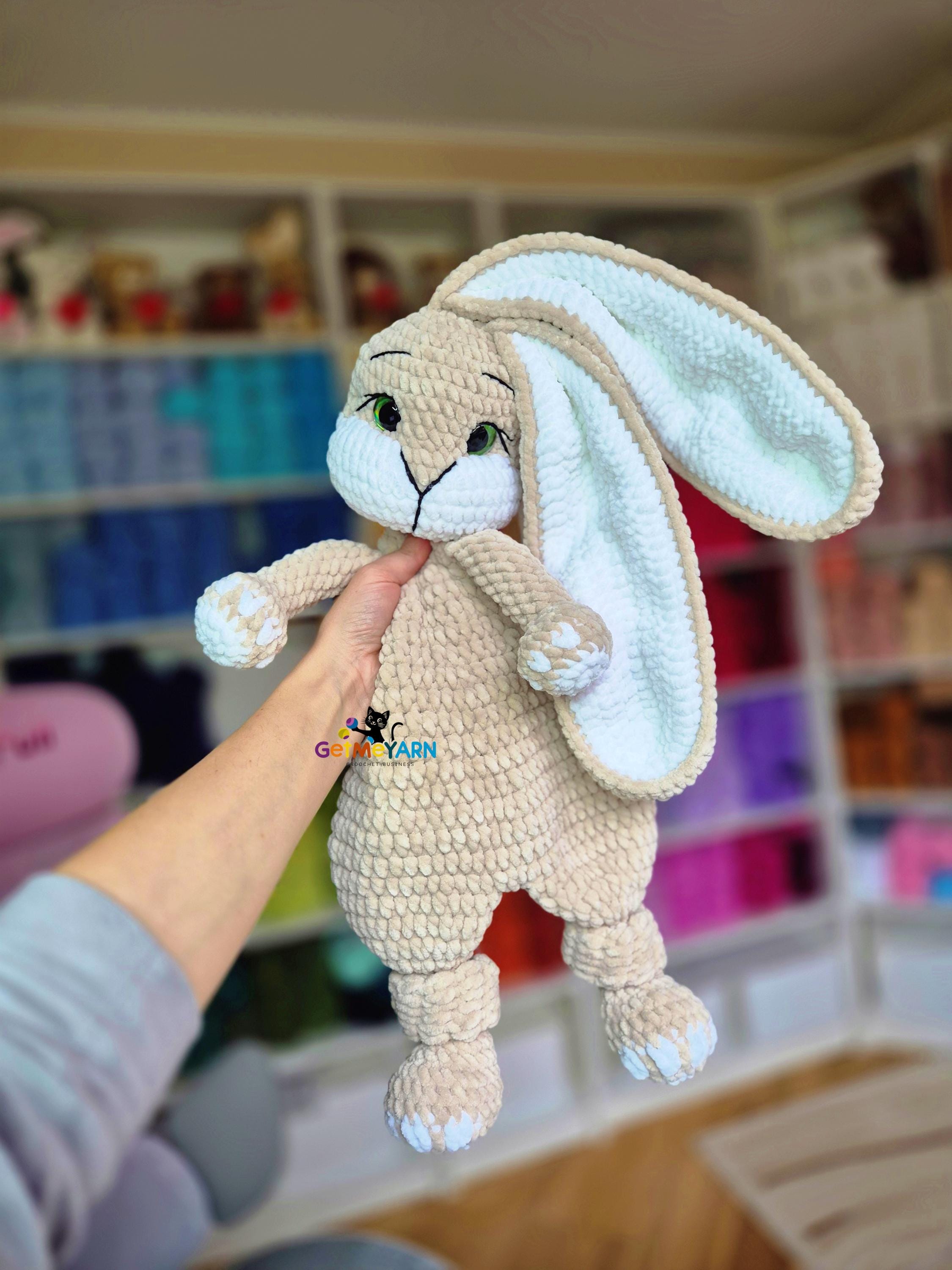 Flopsy the Floppy Bunny Crochet Pattern PDF • Bunny Snuggler Lovey Toy ...