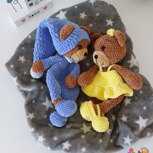 2in1 - Snuggle Lovey bears - Crochet Pattern
