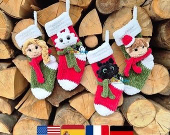 Fury Dragon Christmas Stocking Crochet Pattern – 4 Festive Sock Variations | Holiday Amigurumi Stocking Sock Crochet Pattern
