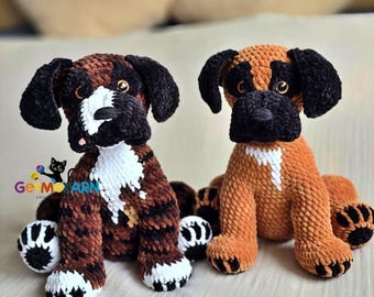 Boxer Puppy Crochet Pattern | Amigurumi Dog PDF | 2-in-1 Fawn & Brindle Boxer | Plush Dog Tutorial | DIY Gift