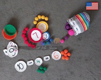 3in1 Montessori learning game: Sorting, counting and basic calculation - CROCHET PATTERN