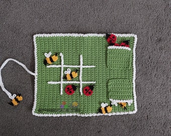 Ladybug & Bee Tic-Tac-Toe game - Crochet pattern