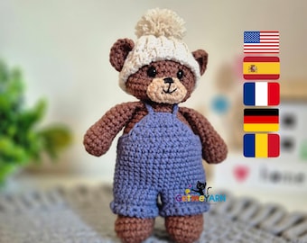 Ollie the Little Bear Crochet Pattern | Amigurumi Bear PDF | Cute Teddy Bear in Overalls | Easy Plush Toy Pattern | Beginner Friendly
