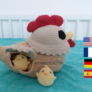 Hen and chicks memory game - crochet pattern