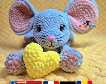 Mina the Snuggler Mouse Crochet Pattern | Mouse Lovey PDF | Amigurumi Baby Comfort Toy | Plush Nursery Gift Pattern