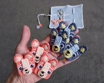 Heeler puppies Tic-Tac-Toe game - crochet pattern