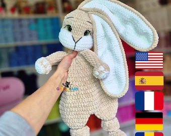 Flopsy the Floppy Bunny Crochet Pattern PDF • Bunny Snuggler Lovey Toy • Baby Bunny Amigurumi • Soft Bunny Crochet Pattern • Easter
