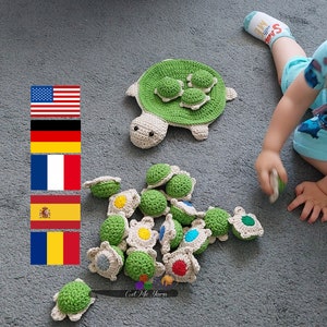 Turtle memory game --- NO SEW crochet pattern /// Joc de memorie cu testoase - instructiune pentru crosetat