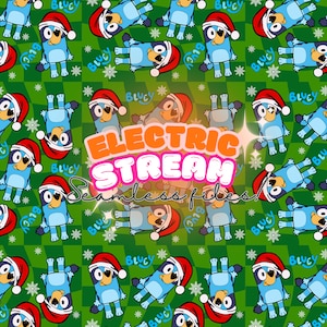 GREEN Bluey Christmas Weihnachten nahtlose Datei ** DIGITALE DATEI **