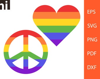 Download Pride heart svg | Etsy