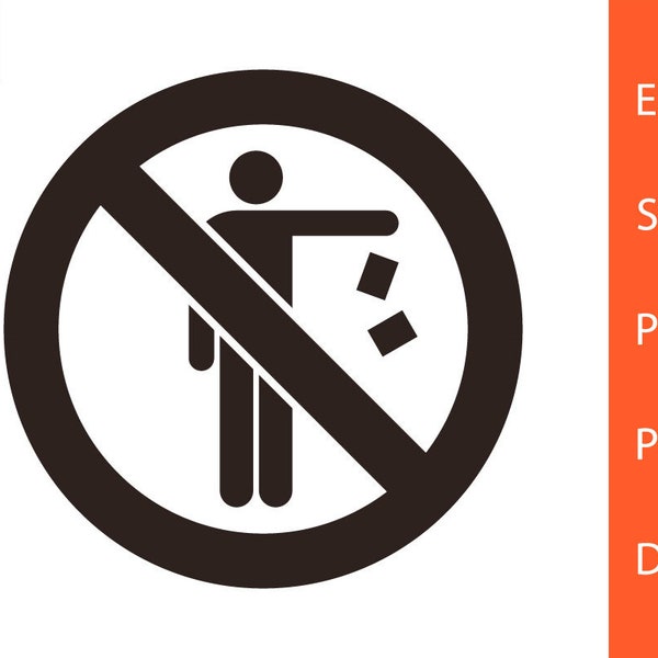 No Littering Sign, No Littering Sign svg, Litter Sign, Warning Sign, Do Not Litter Sign, SVG, PNG, DXF, Clipart, Vector, Sign, Cut file, eps