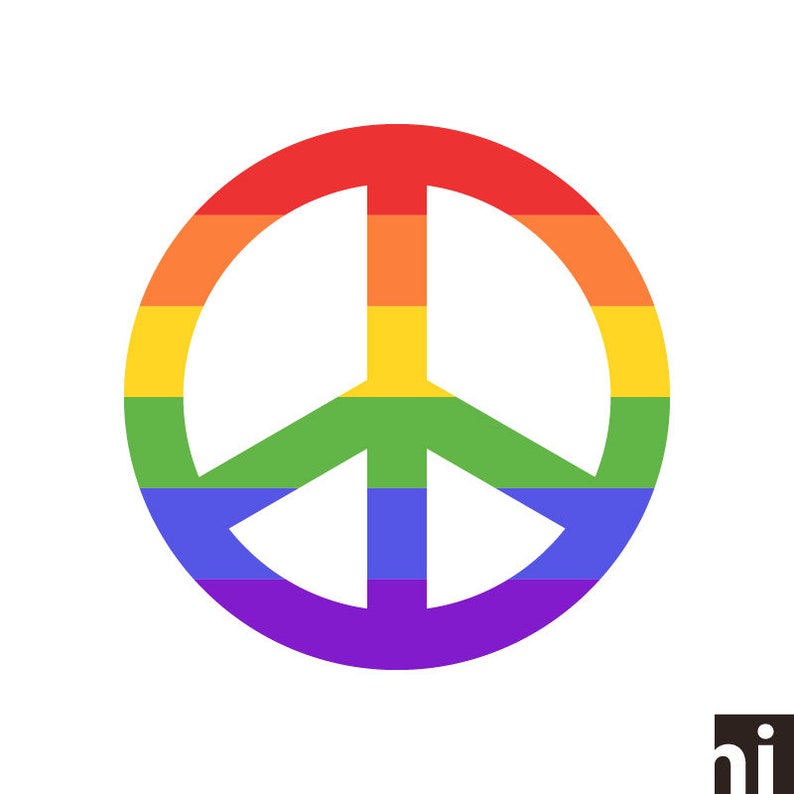 Download Rainbow Heart SVG Heart svg LGBT svg Rainbow Peace Sign | Etsy