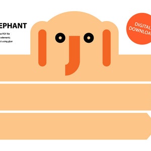 Elephant Paper Crown - Printable, Crown Template, Animal Headband, Animal Crown, Printable Crown, Elephant Headband, Elephant Mask, Elephant