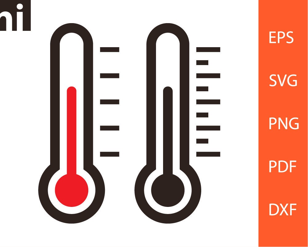 Thermometer Svg Temperature Svg Thermometer Clipart Etsy