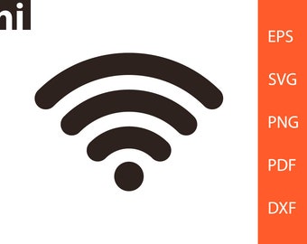 WiFi svg, Wi-Fi Clipart, Wi-Fi, Wireless Internet Sign, WiFi Icon, Wi-Fi Icon, SVG, PNG, DXF, Icon, Clipart, Vector, Silhouette, Cut file