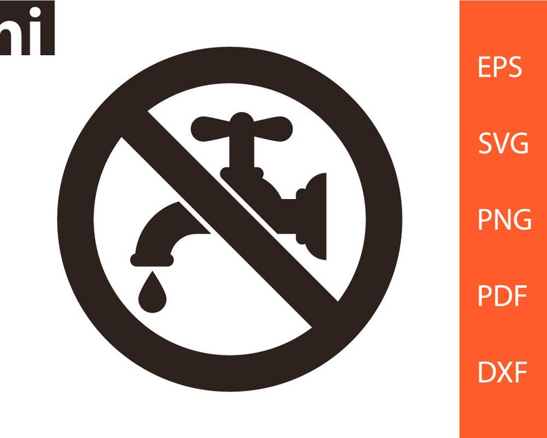 Not Drinking Water Sign, Not Drinking Water Svg, Warning Sign, Safety Sign, SVG, PNG, DXF ...