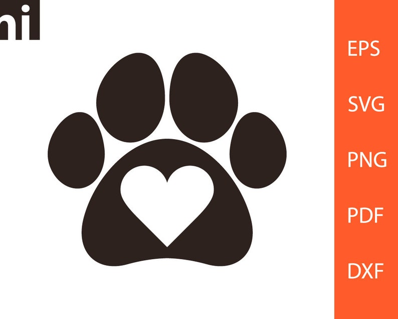 Paw Heart svg I Love Pets Paw Heart Vector Pet svg Dog | Etsy