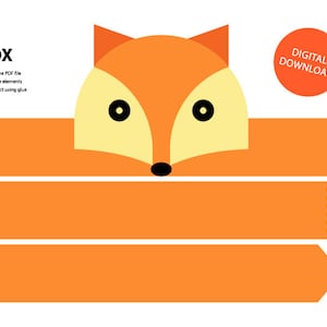 Fox Paper Crown - stampabile, modello corona, fascia animale, corona animale, corona stampabile, Fox, fai da te Fox Crown, Fox Mask, Fox Headband