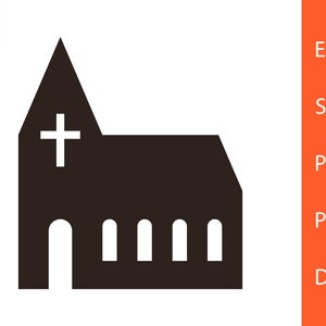 Church svg, Church Vector, Church Silhouette, Church Clipart, Church Logo, Church Cut File, SVG, PNG, DXF, Clipart, Vector, Silhouette, eps
