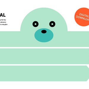 Seal Paper Crown - Printable, Crown Template, Animal Headband, Animal Crown, Printable Crown, Seal, Seal Headband, Animal Crown, Mask