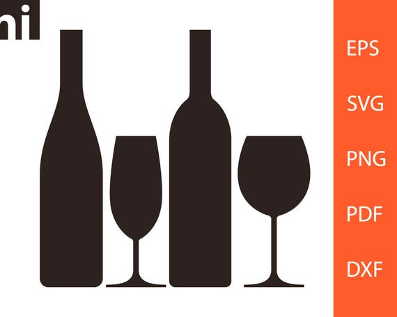 Download Bottle svg Glass svg Wine Glass svg Bottle vector | Etsy