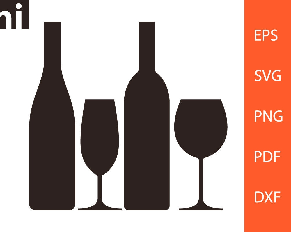 Download Bottle svg Glass svg Wine Glass svg Bottle vector | Etsy