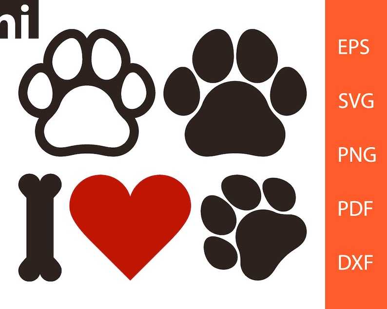 Download I Love Pets I love My Dog Paw svg Pet svg Dog Paw svg Paw | Etsy