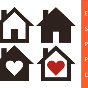 House svg, Home svg, House Vector, Home Vector, House Silhouette, House Clipart, SVG, PNG, DXF, Clipart, Vector,  Cricut Cut File, Icon, eps