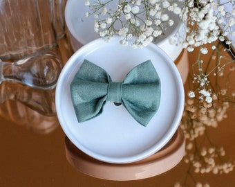 Sage Green Crepe Clip Bow