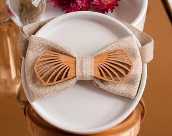 Nodaré - Atelier Martho X Gaëlle Haymé - Light golden bow tie and wood