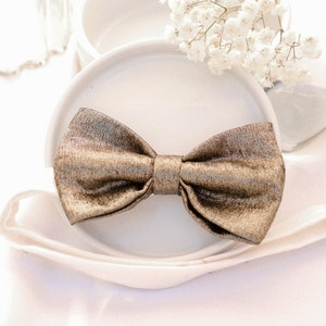 Bronze bow tie with iridescent golden reflection image 1