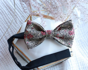 Bow tie in dark gold and red jacquard