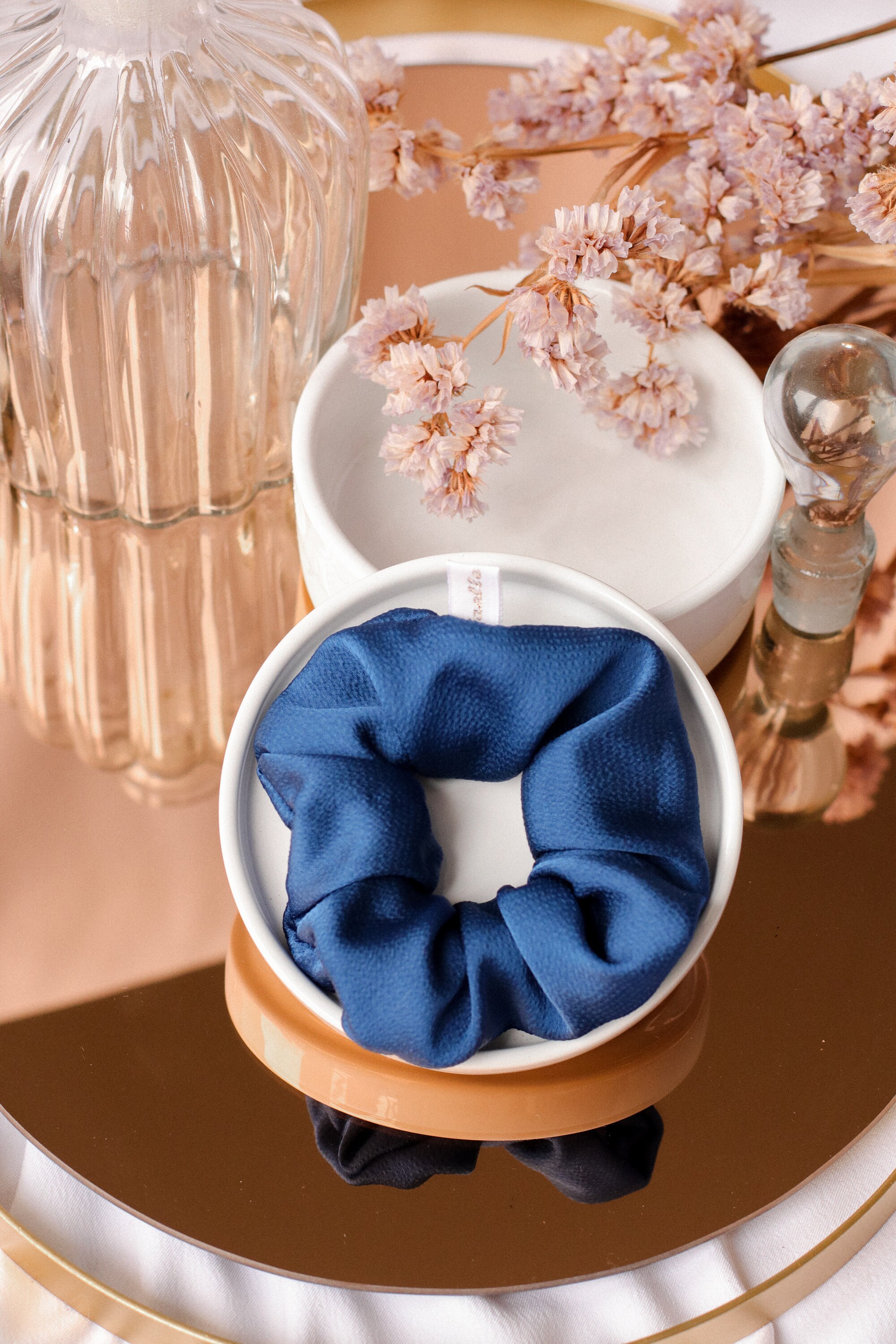 BELLA Chouchou Large Blue♡ Textured Blue and Satin Chouchou - Etsy