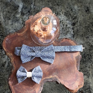 Bow clip-on feminine and masculine bowtie set