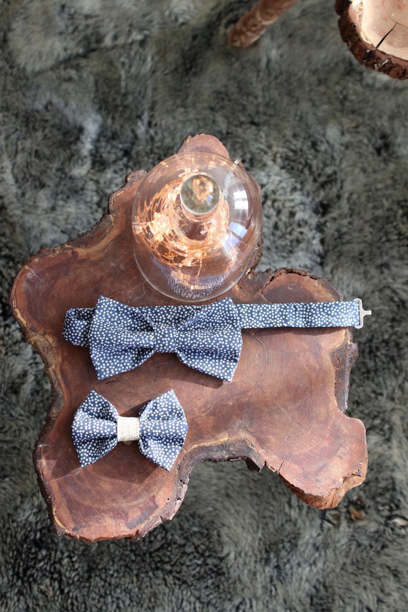 Bow clip-on feminine and masculine bowtie set image 1