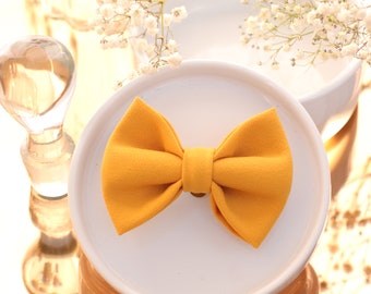 Mustard yellow crepe clip knot