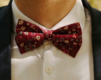 Butterfly bow tie liberty burgundy autumn fruit