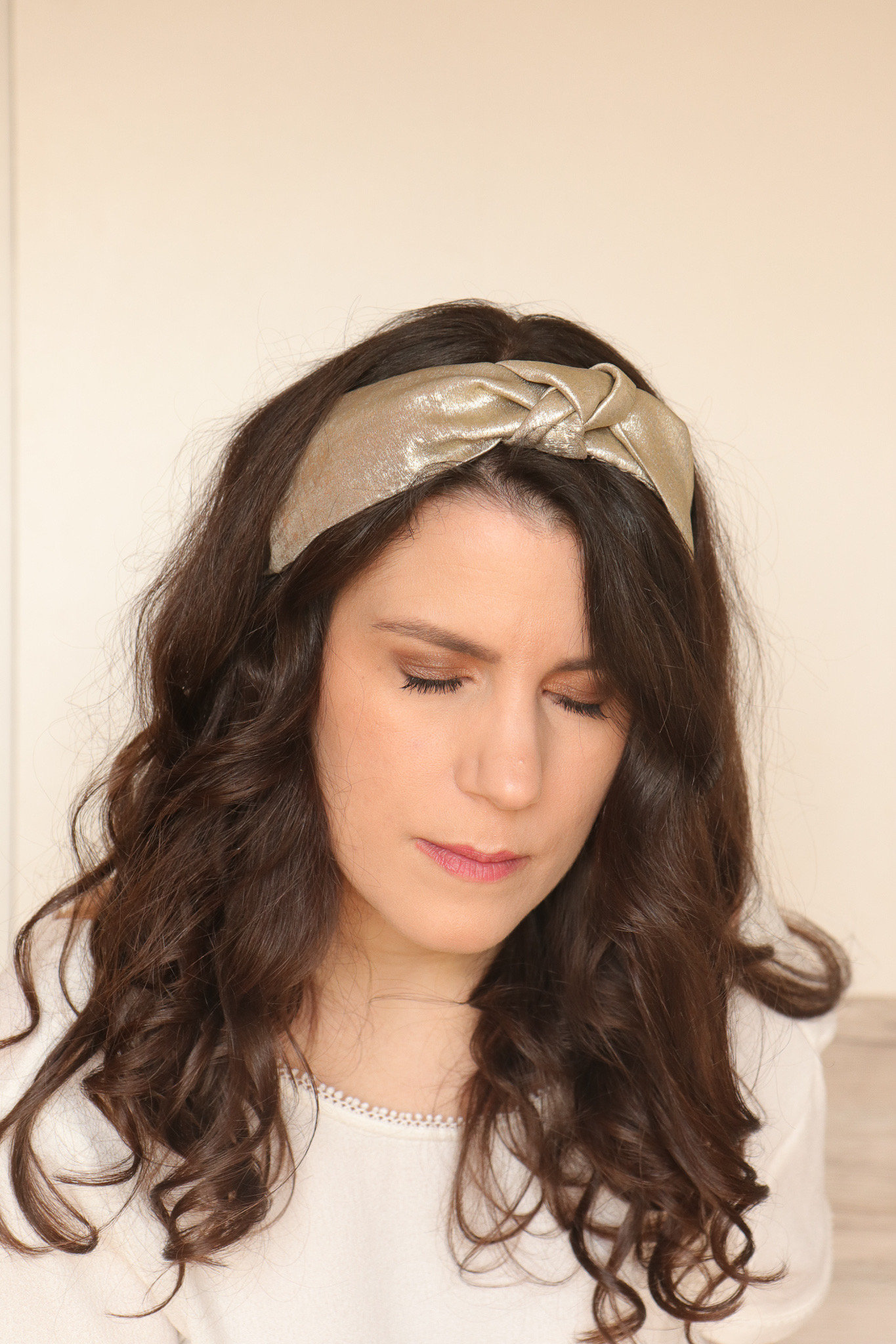 Serre-tête Fleur Tissu Bleu Marine - Diamètre 20mm - Neuf Avec étiquettes