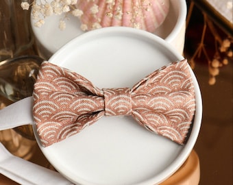 Copper color wave pattern bow tie