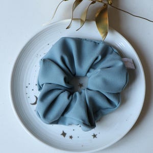 Smoky blue crepe scrunchie