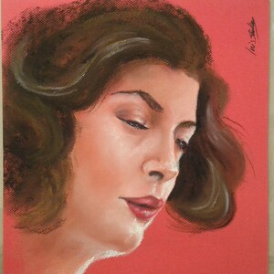 La codicia. Pastel, pintura original