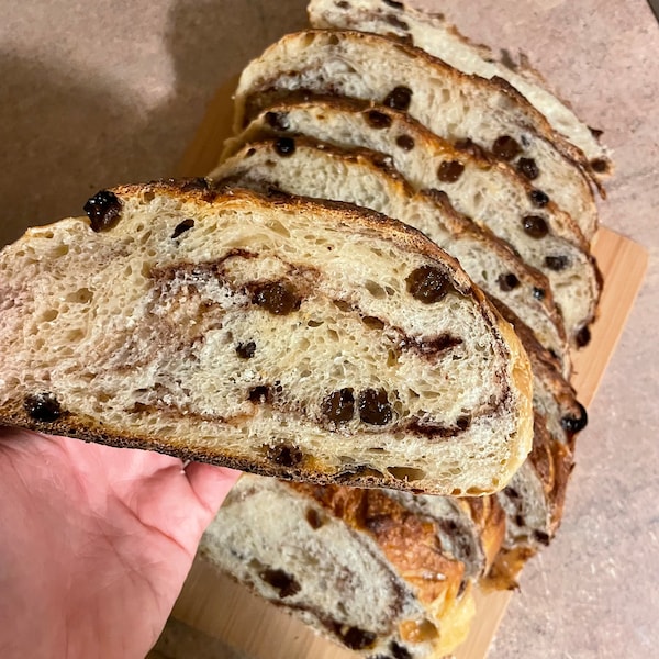 Cinnamon Raisin Swirl Sourdough Bread Recipe