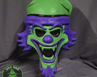 Riddlebox Mask Latex ICP | Fullhead Wearable Prop Display Insane Clown Posse Killer Klown Halloween Bust Slasher Myers Voorhees Joker Jester