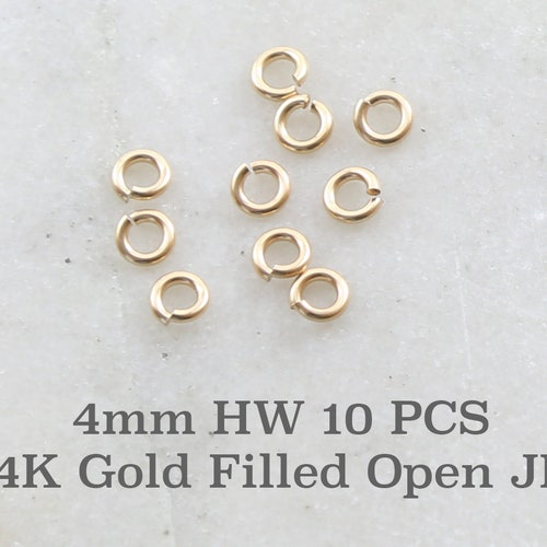 50pcs - 14K Gold Filled 5mm Jump Rings 20 Gauge, Open Jump Ring