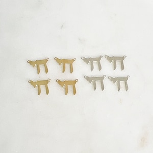 4 Pieces 2 Loop Connector Chai 14K Gold Filled or Sterling Silver Delicate Lightweight Dainty Tiny Charms Permanent Jewelry