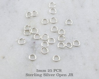25 Pieces 5mm 20 Gauge Sterling Silver Open Jump Rings Charm Links Jewelry Making Supplies Sterling Findings