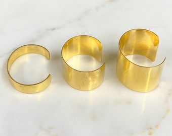 Smooth Raw Brass Cuff Bracelet Choose Your Size Small, Medium, or Large, Ready to Wear Cuff