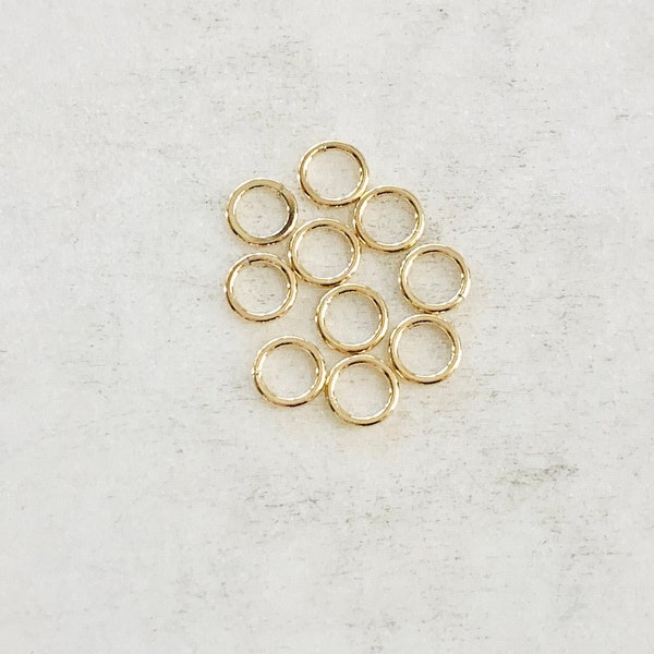 10 Pieces 5.5mm 20 Gauge 14K Gold Filled Soldered Closed Jump Rings Charm Links Jewelry Making Supplies Gold Findings