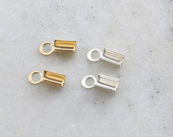 4mm x 6mm Fold-Over Antique Copper Cord Crimp with Loop #MFD112